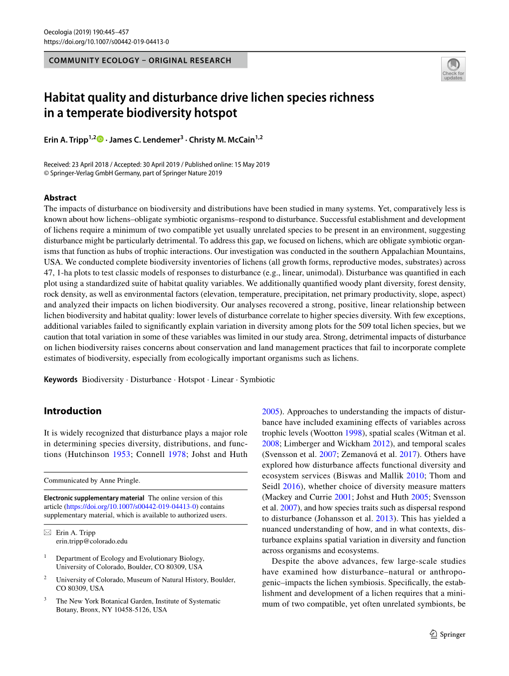 Habitat Quality and Disturbance Drive Lichen Species Richness in a Temperate Biodiversity Hotspot