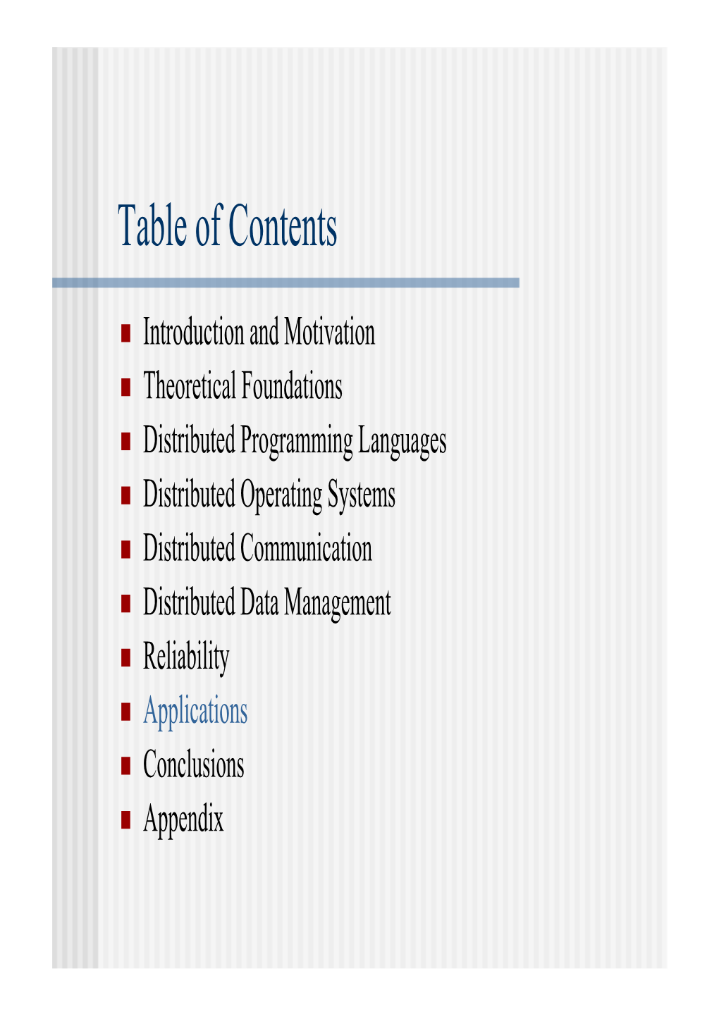 Table of Contents