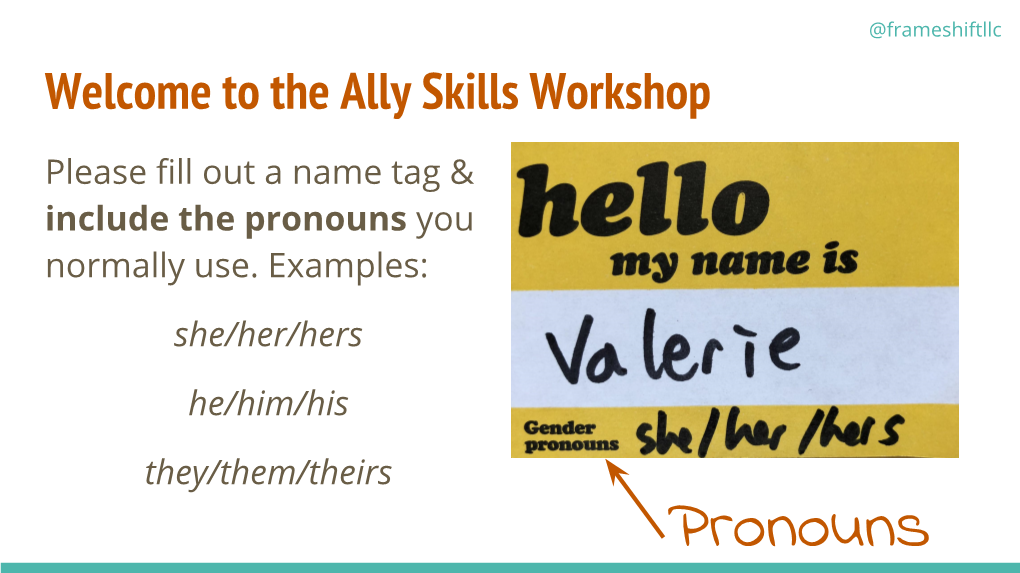 Welcome to the Ally Skills Workshop
