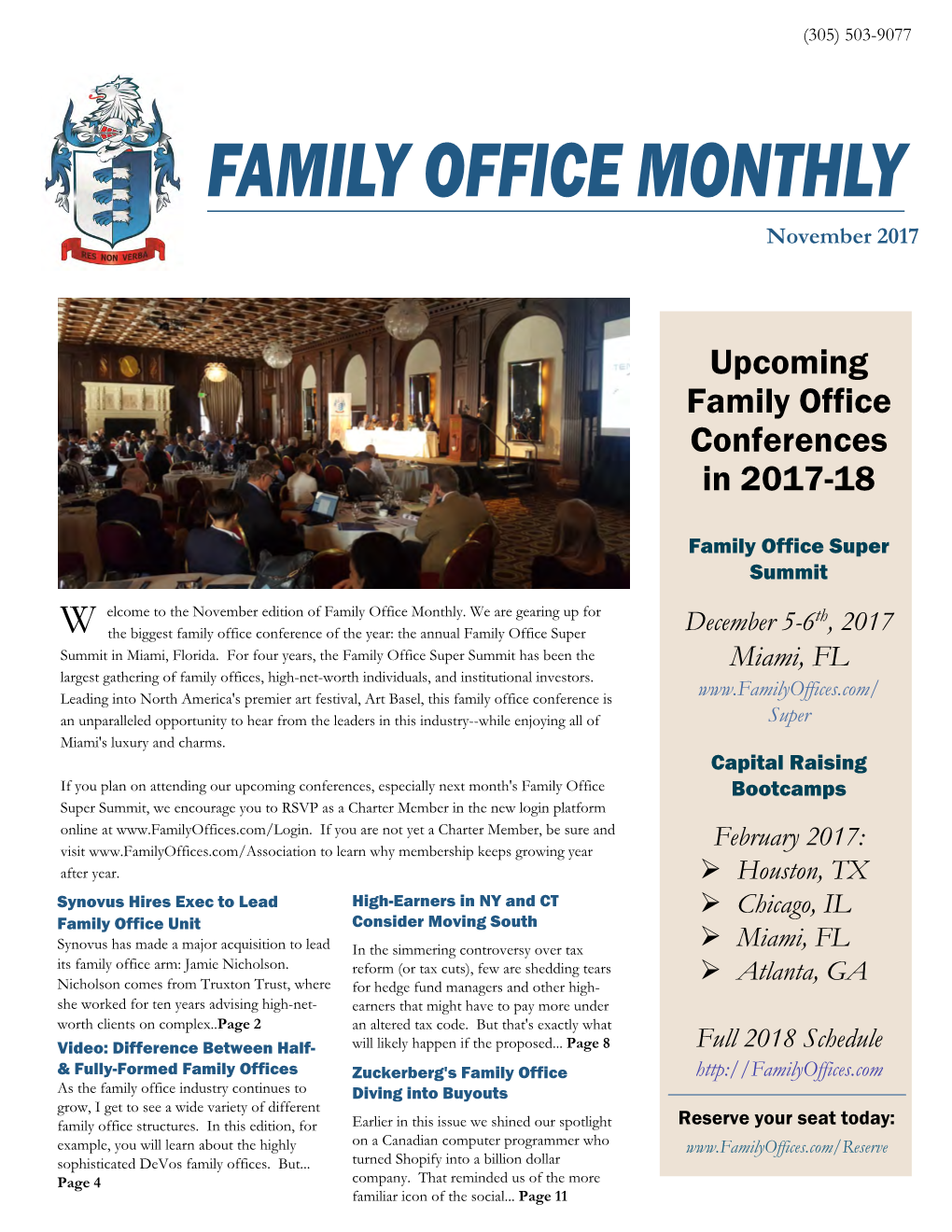 FAMILY OFFICE MONTHLY November 2017