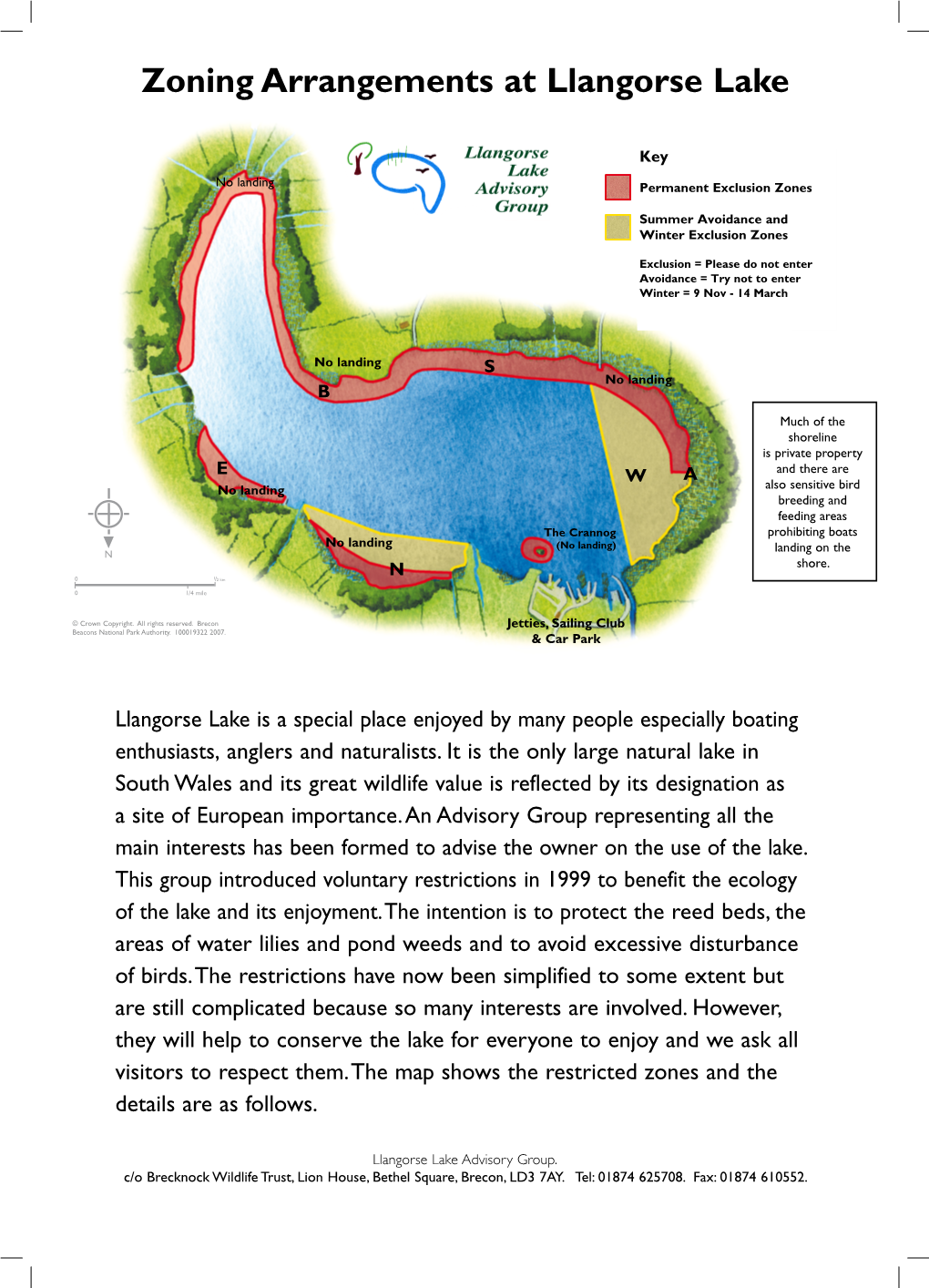 Zoning Arrangements at Llangorse Lake