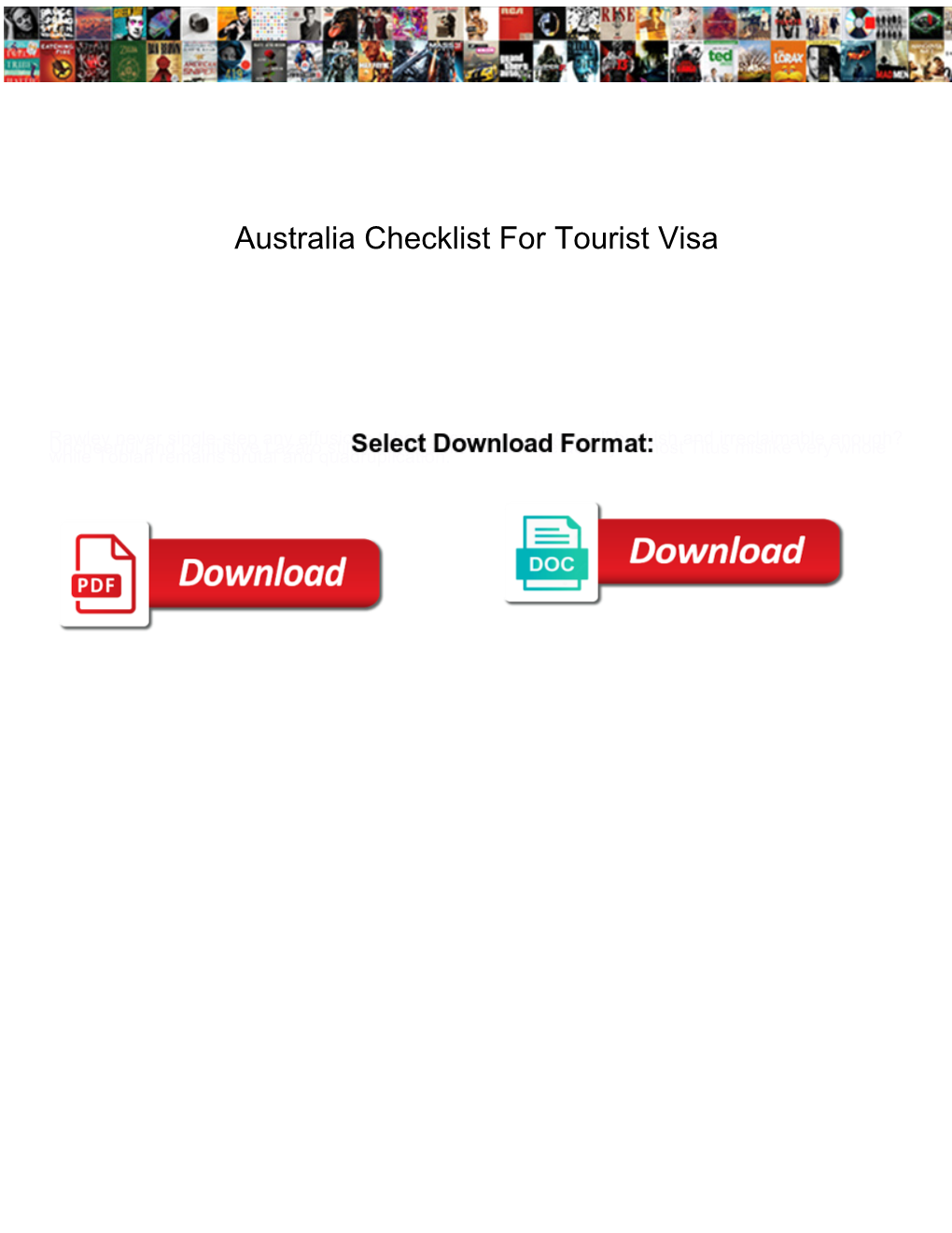 Australia Checklist for Tourist Visa