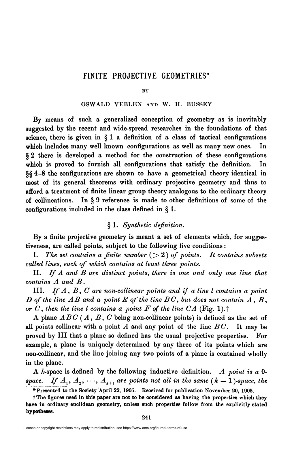 Finite Projective Geometries 243