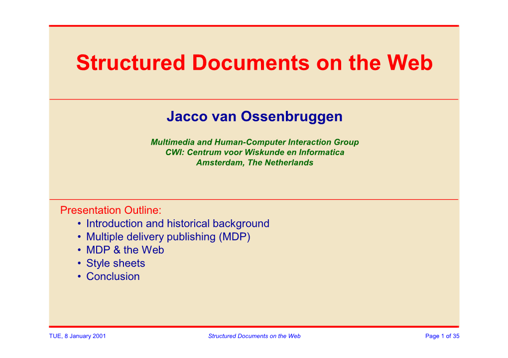 Structured Documents on the Web