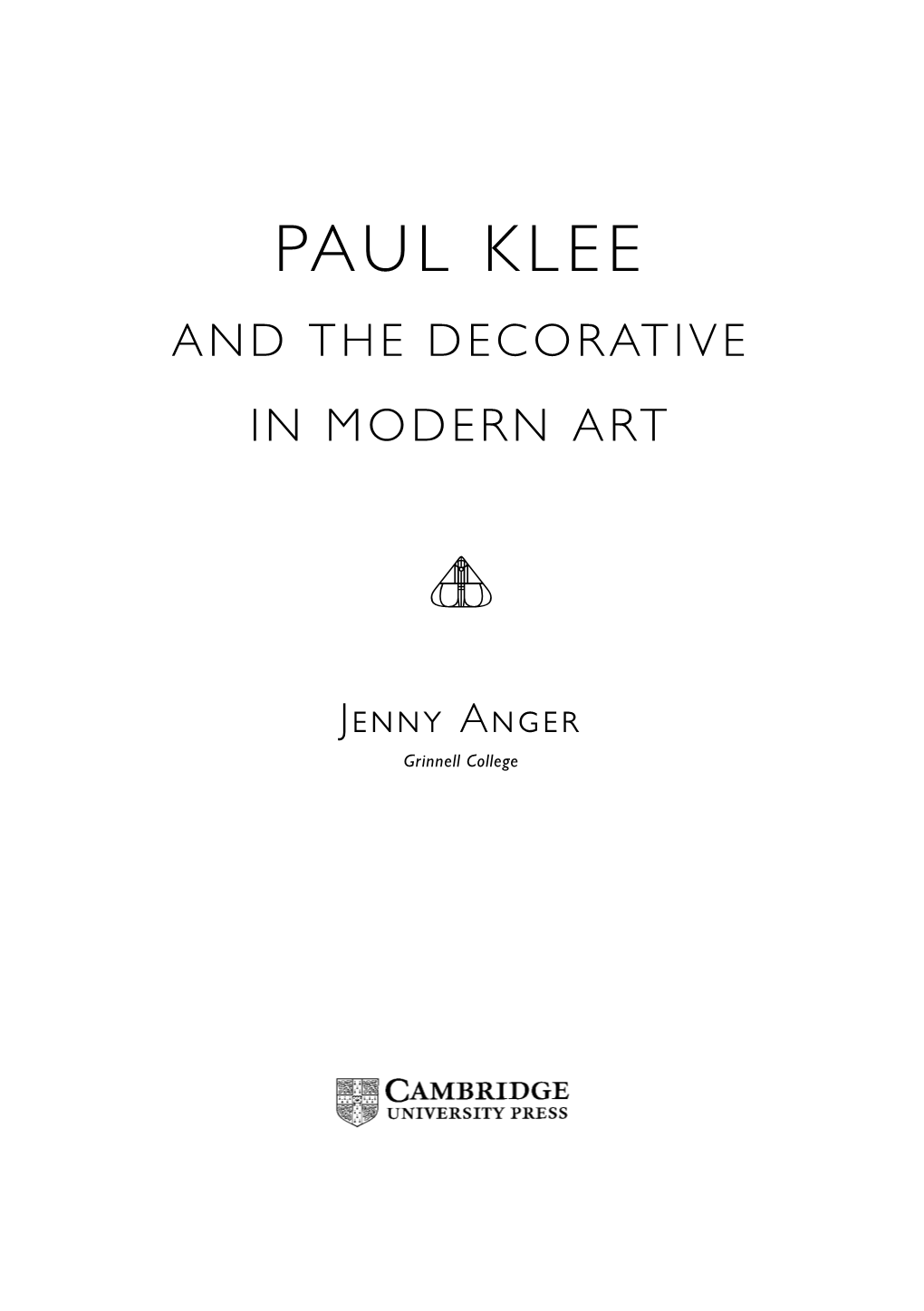 Paul Klee and the Decorative in Modern Art