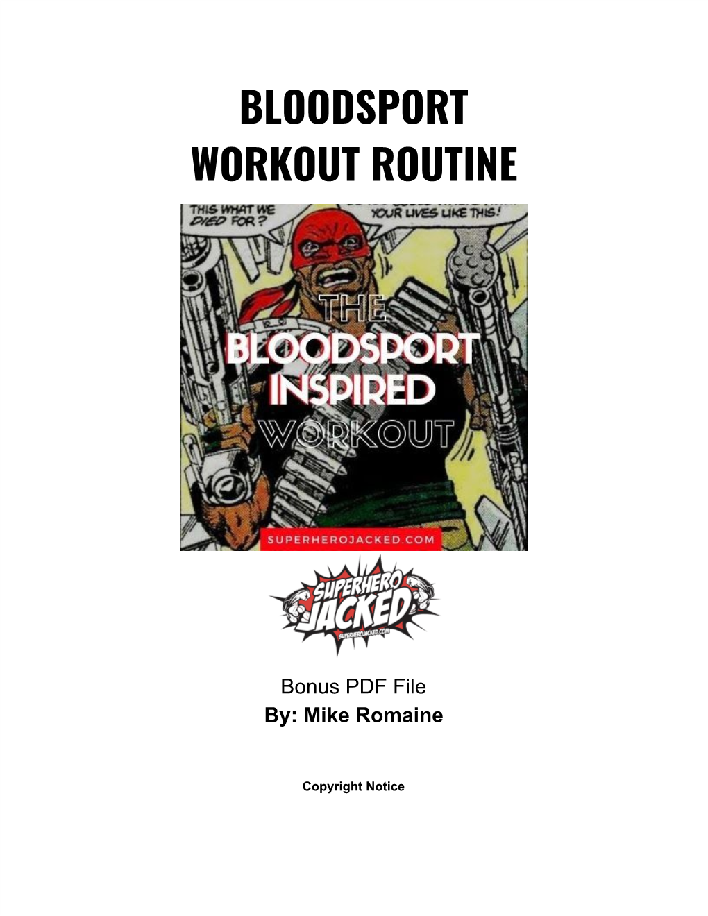 Bloodsport Workout Routine