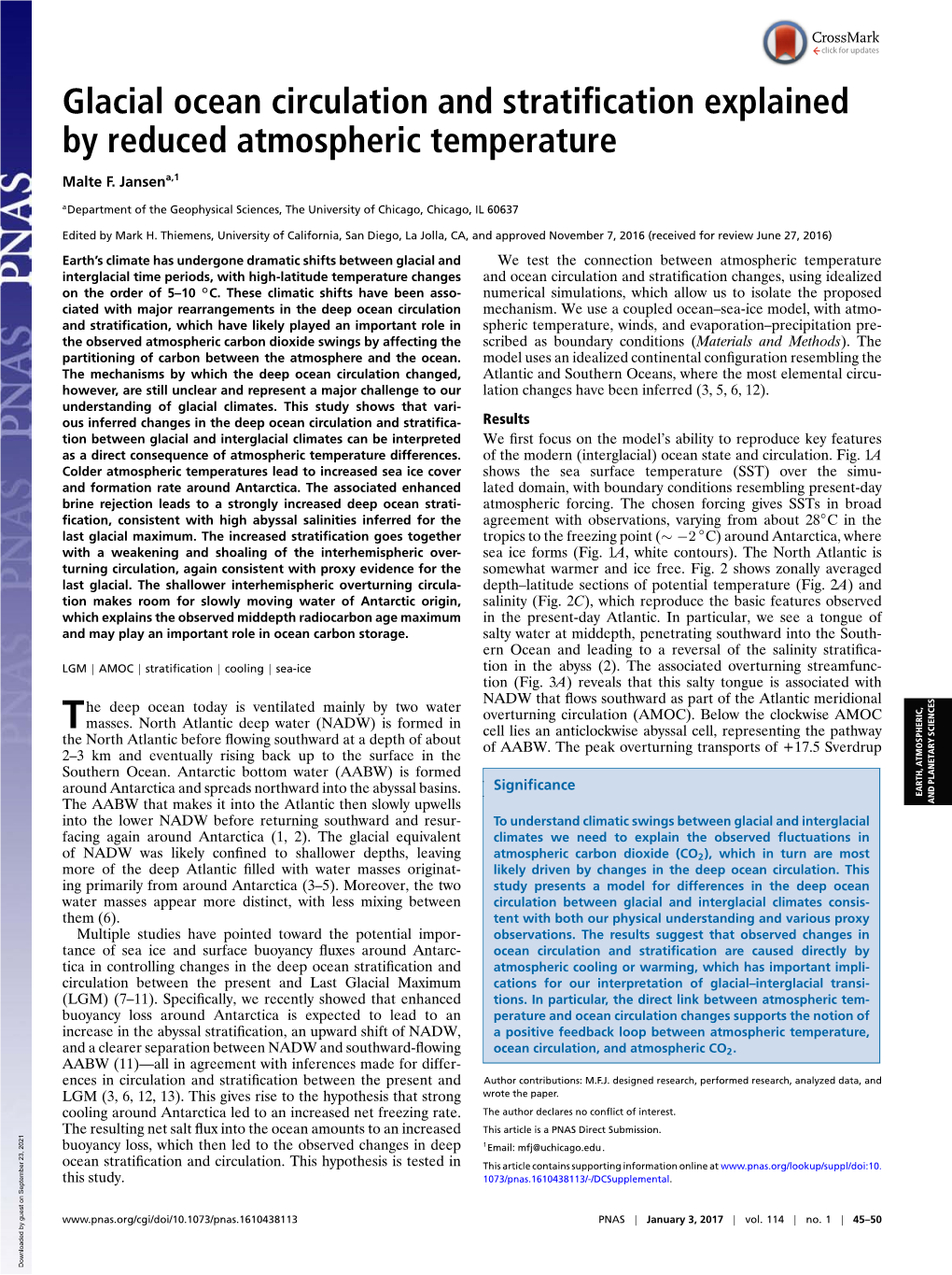 Glacial Ocean Circulation and Stratification Explained by Reduced