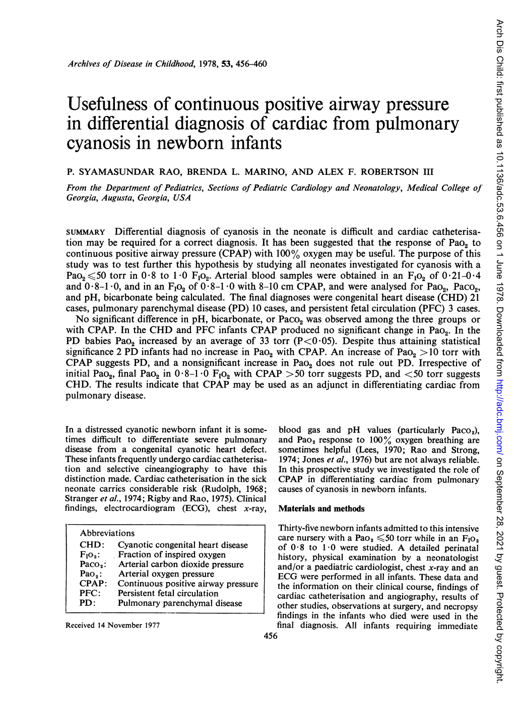 Usefulness Ofcontinuous Positive Airway Pressure in Differential