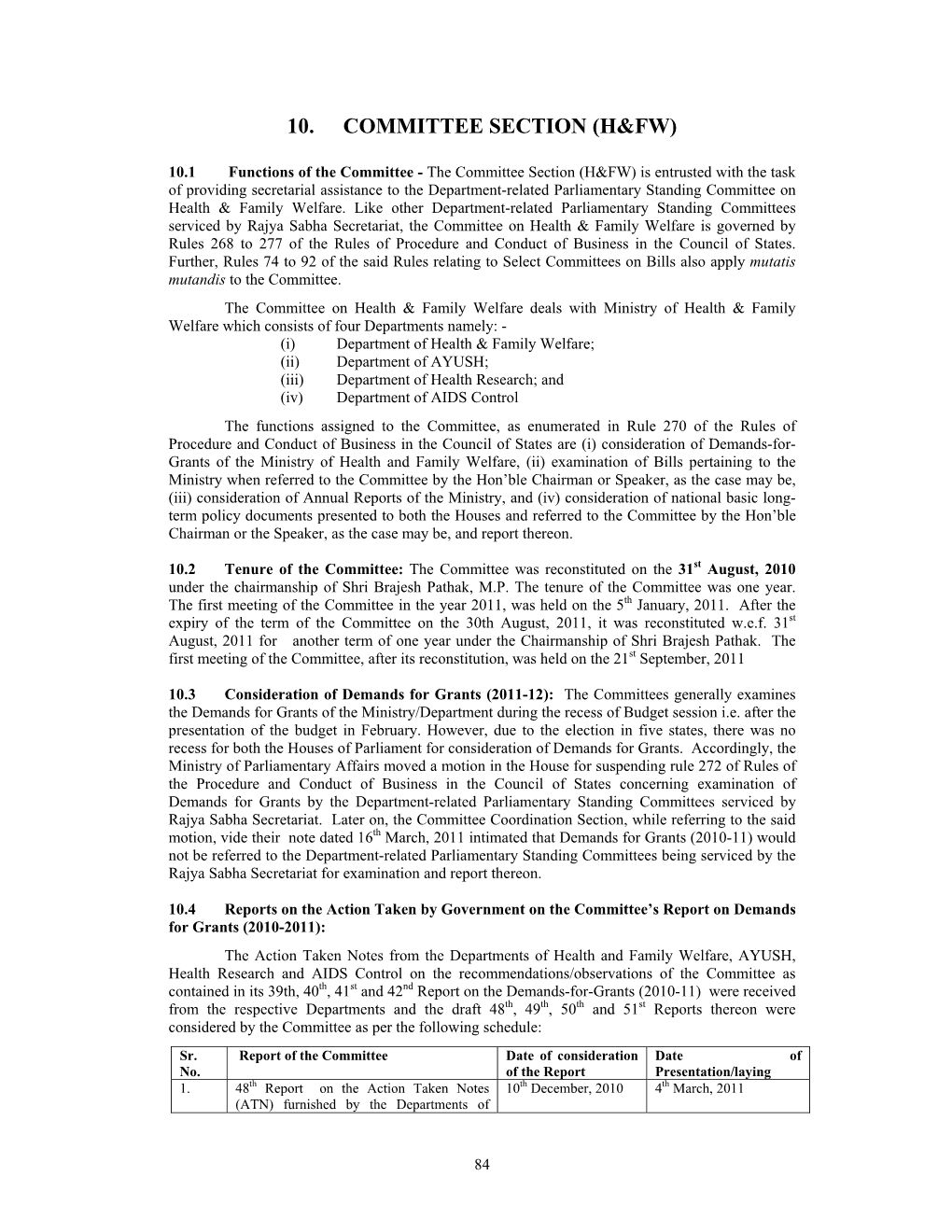 10. Committee Section (H&Fw)