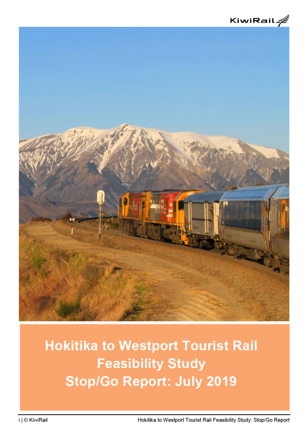 Hokitika to Westport Tourist Rail Feasibility Study: Stop/Go Report