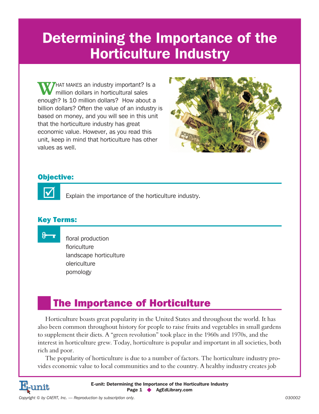 Determining the Importance of the Horticulture Industry