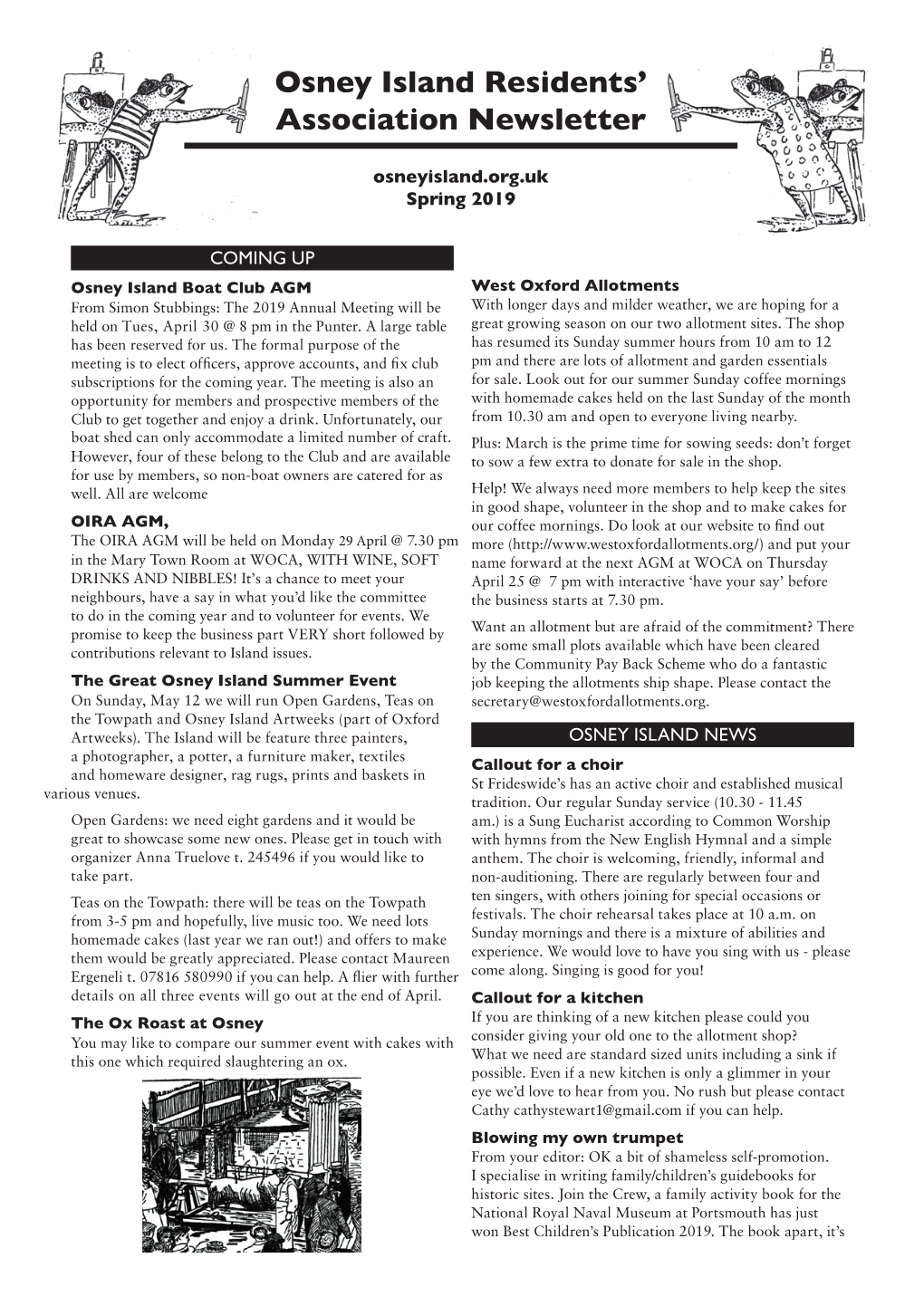 Osney Island Residents' Association Newsletter