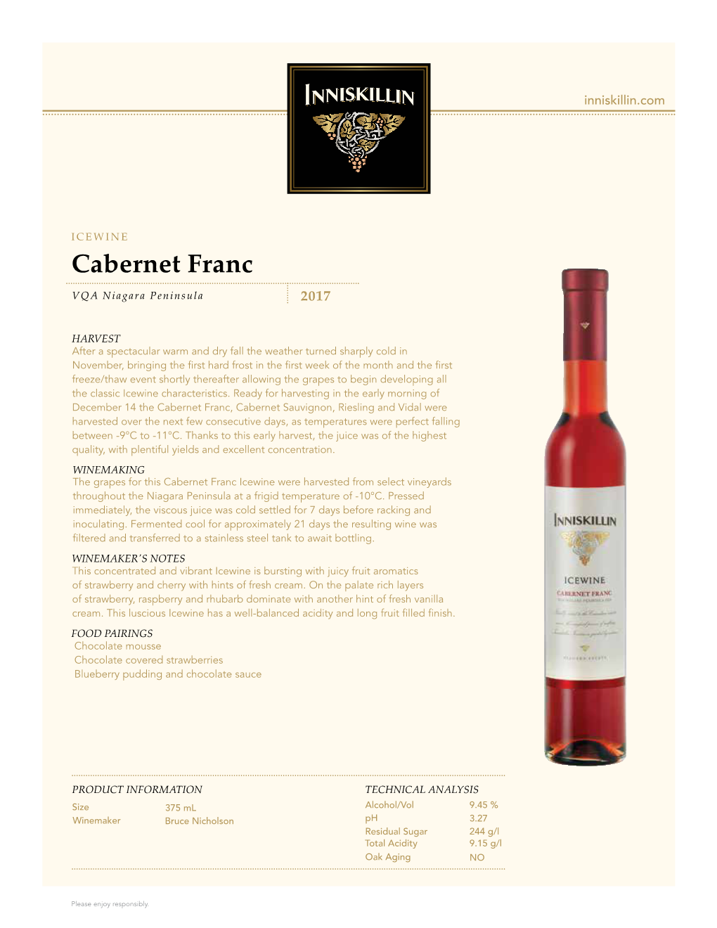 Cabernet Franc VQA Niagara Peninsula 2017