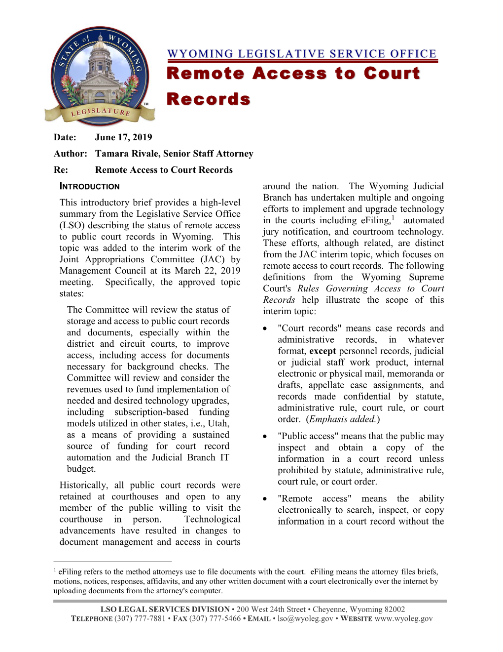 Remote Access to Court Records