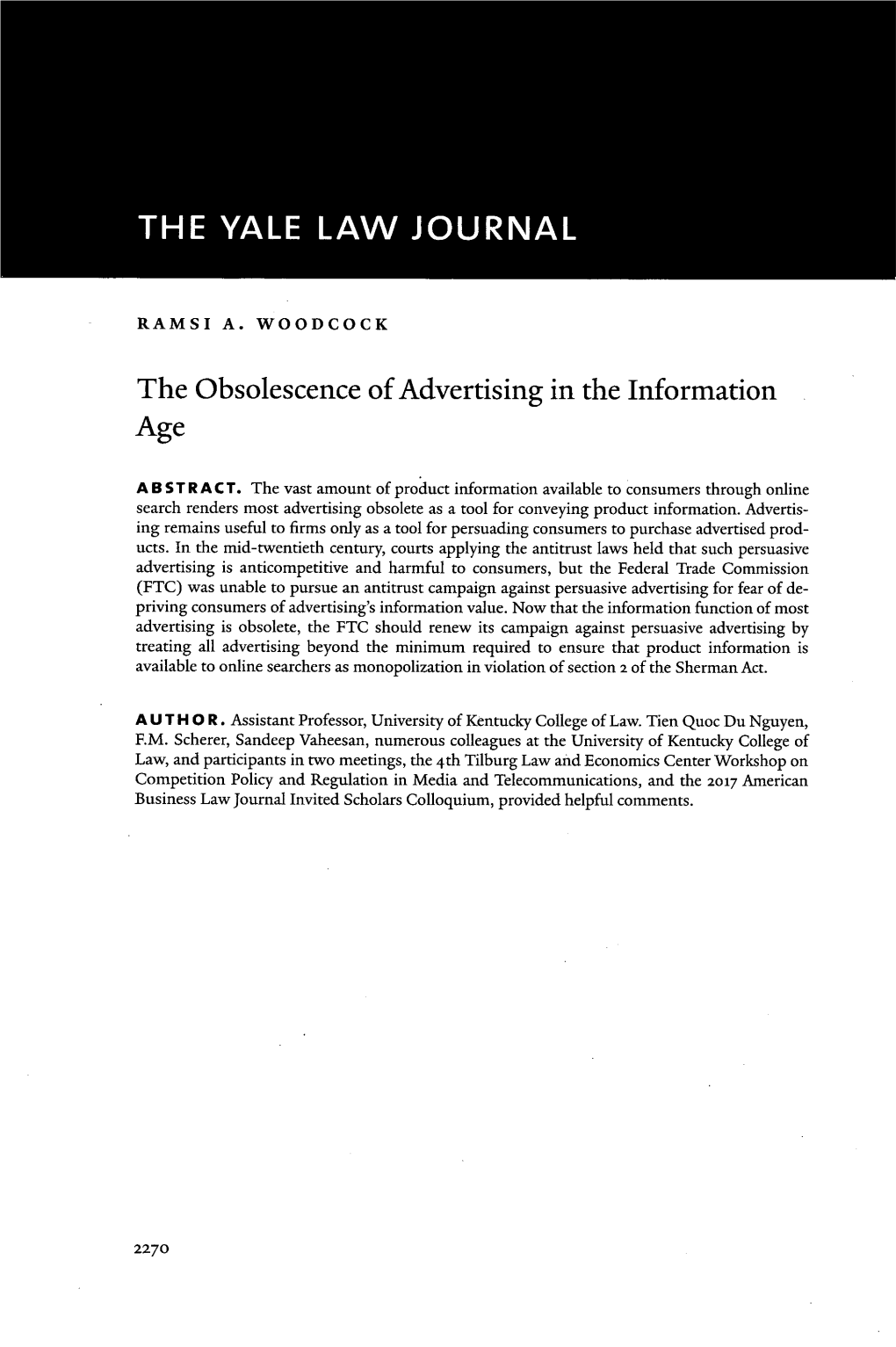 The Obsolescence of Advertising in the Information Age