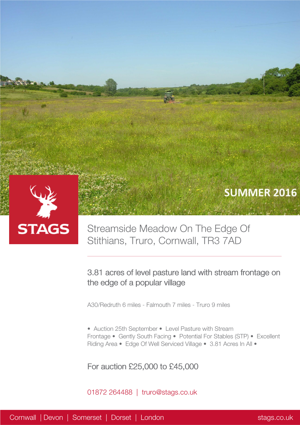 Streamside Meadow on the Edge of Stithians, Truro, Cornwall, TR3 7AD