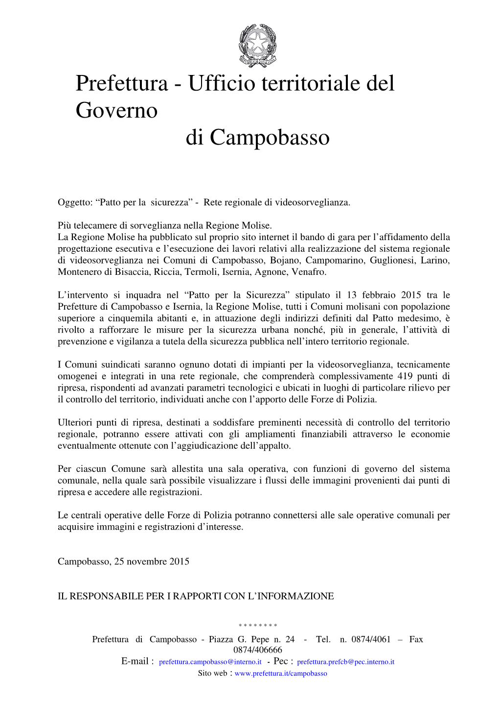 Prefettura - Ufficio Territoriale Del Governo Di Campobasso