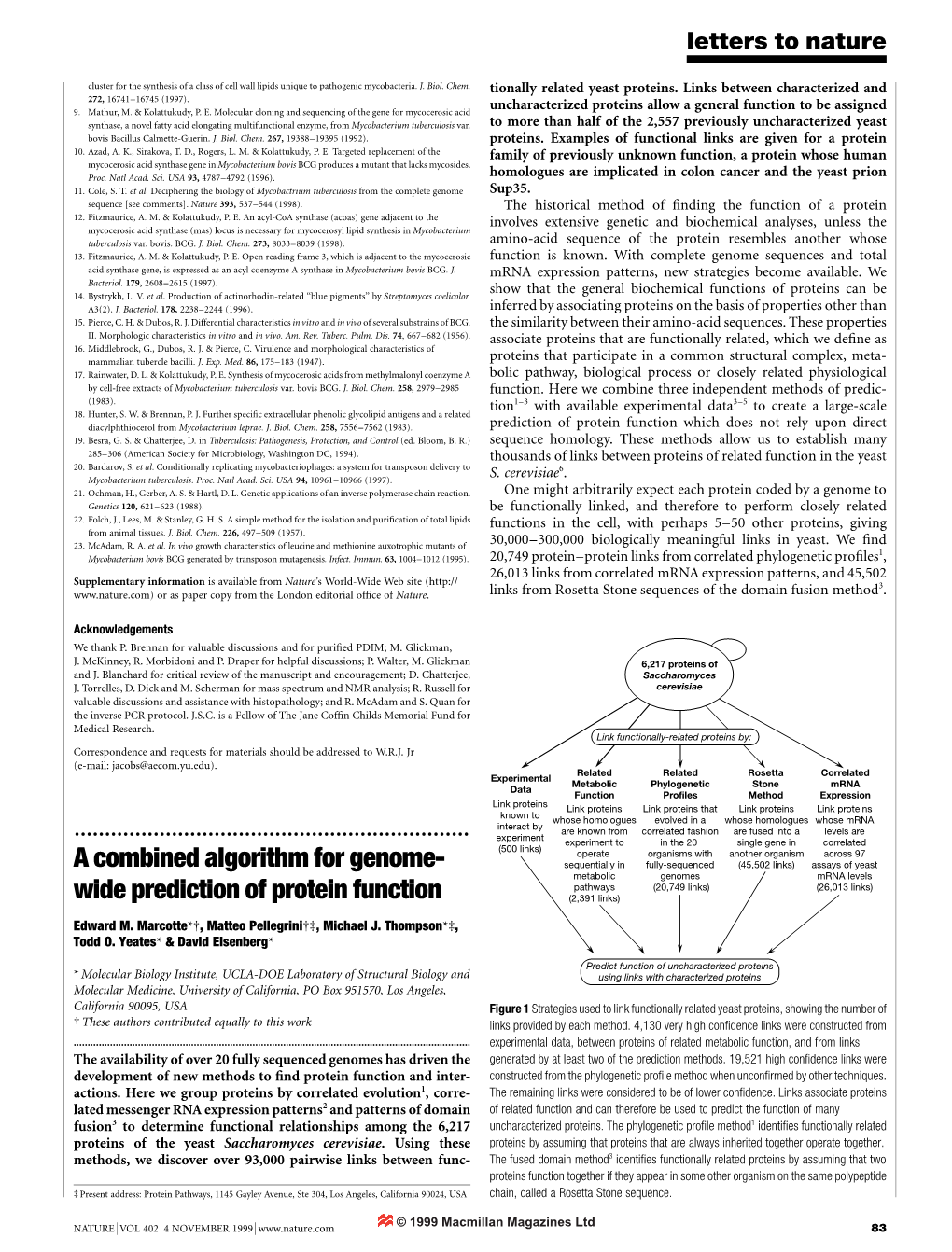 A Combined Algorithm for Genome- Wide Prediction of Protein Function