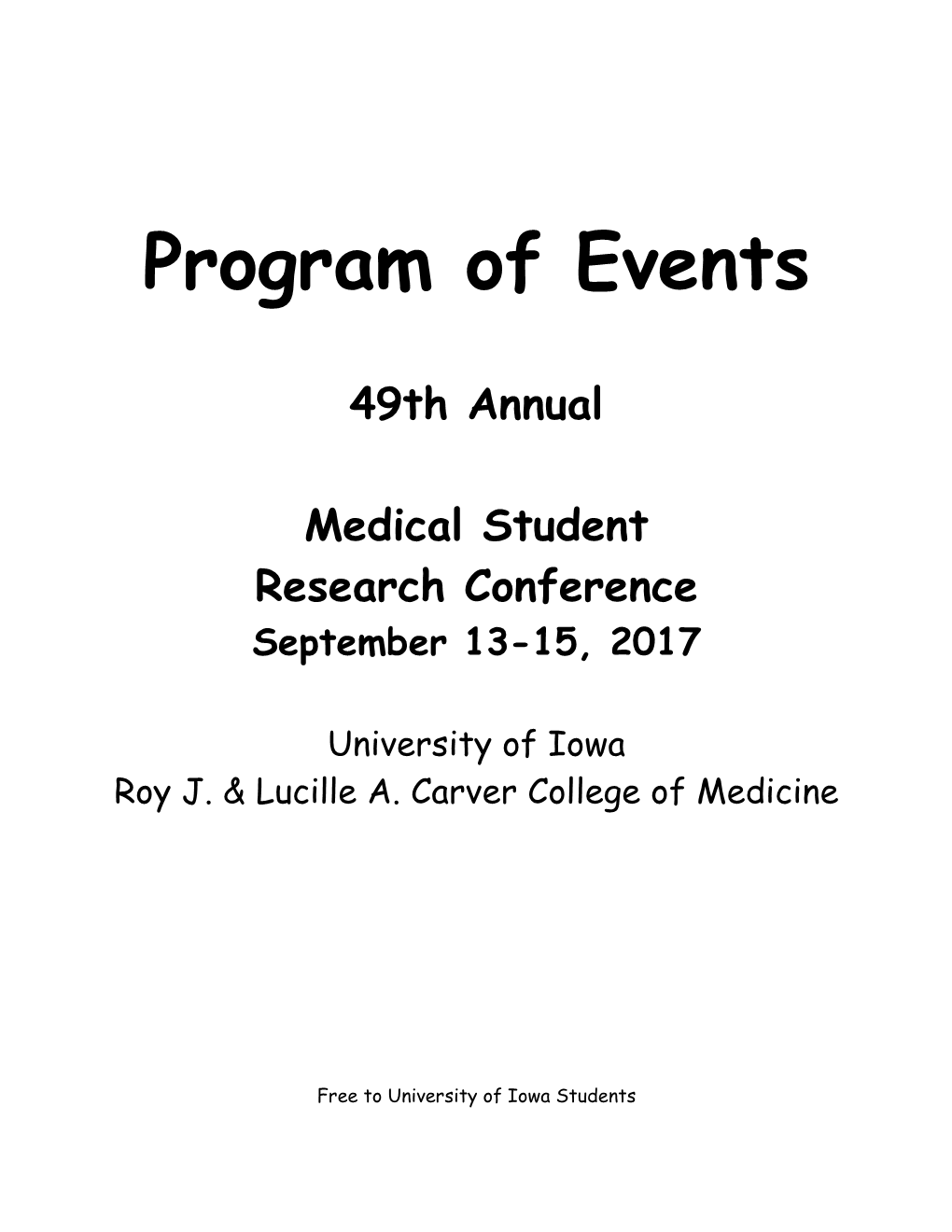 49Th Annual Medical Student Research Conference