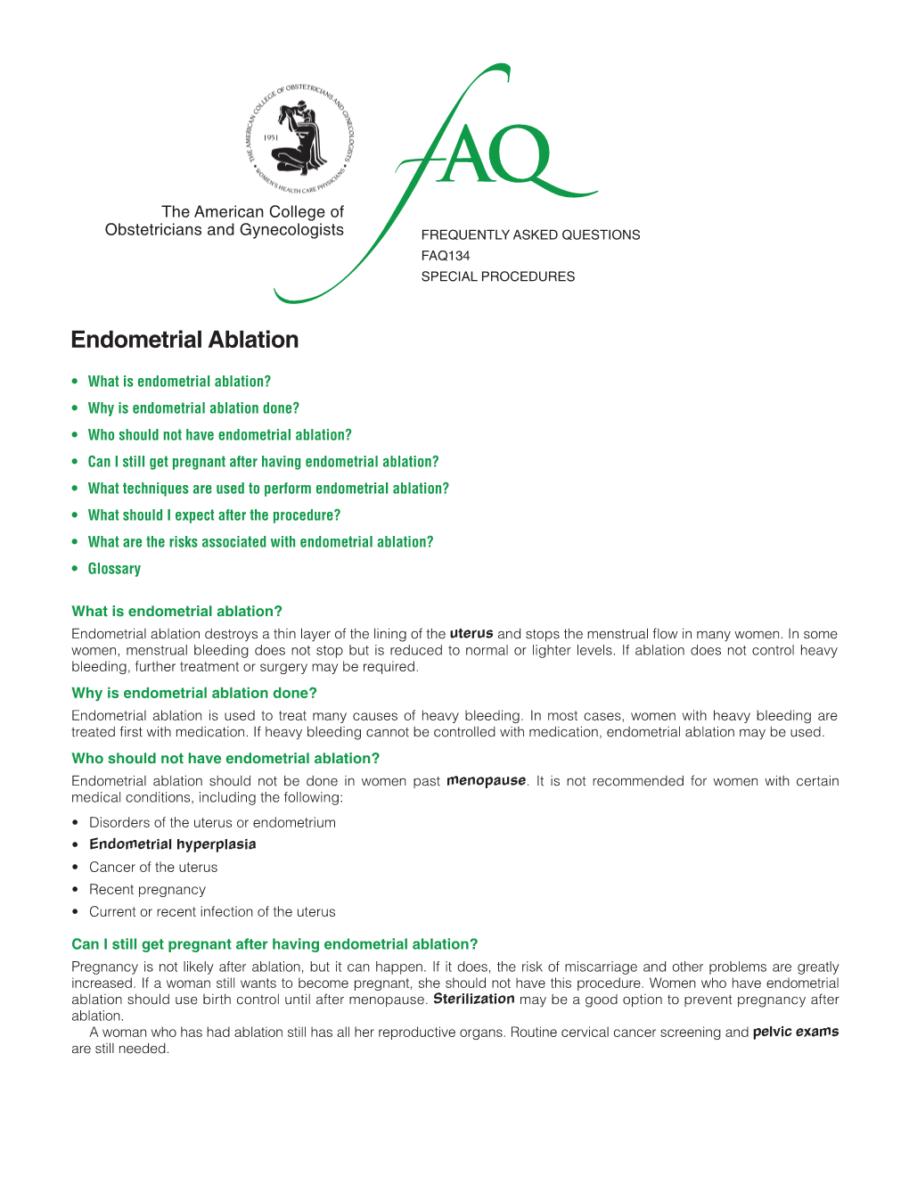 Endometrial Ablation