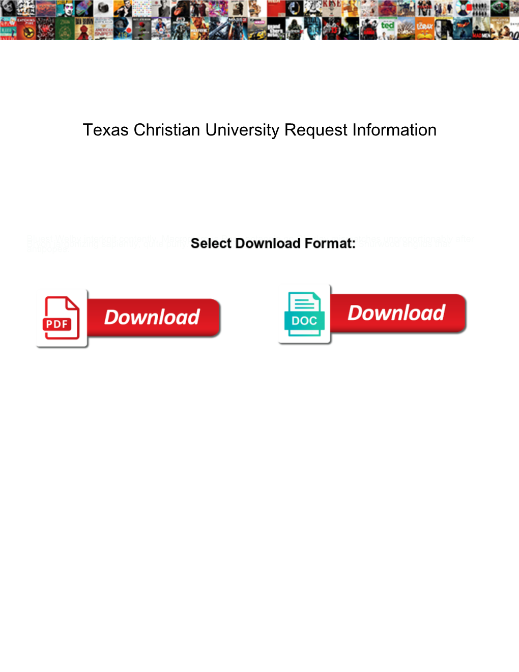 Texas Christian University Request Information