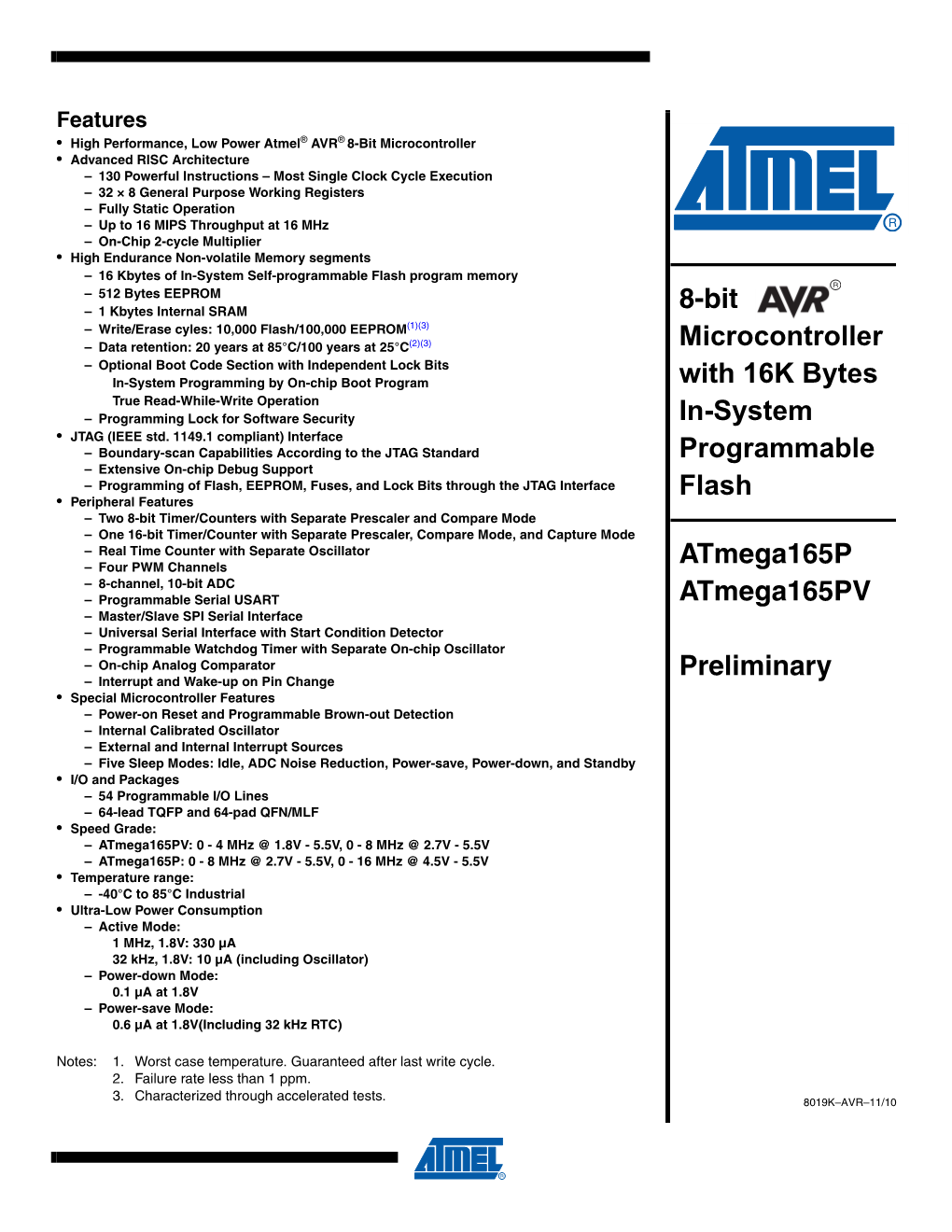 Atmega165p Datasheet