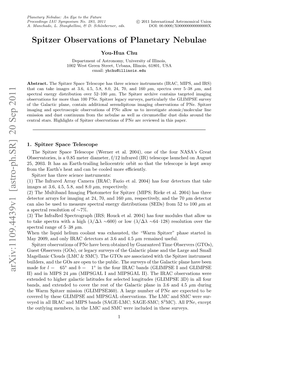 Spitzer Observations of Planetary Nebulae