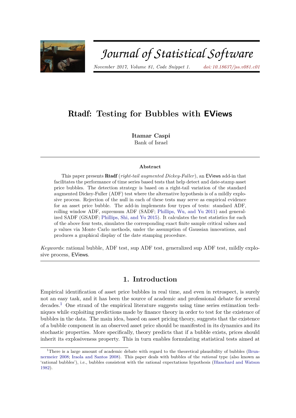 Rtadf: Testing for Bubbles with Eviews