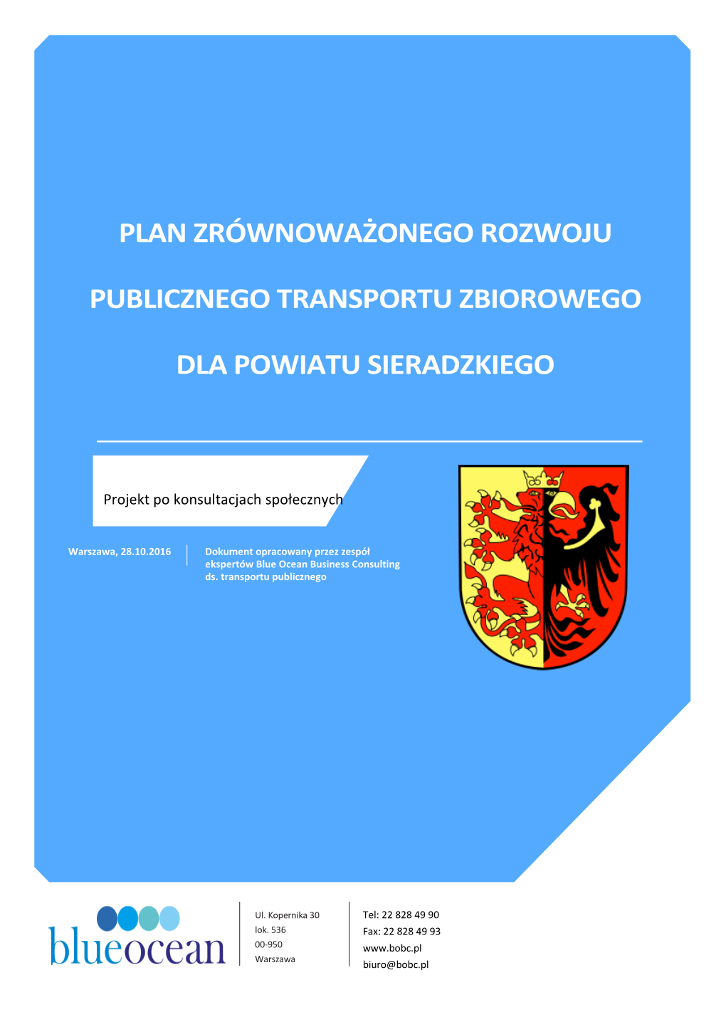 Plan Zrównoważonego Rozwoju Publicznego Transportu Zbiorowego Dla Powiatu Sieradzkiego