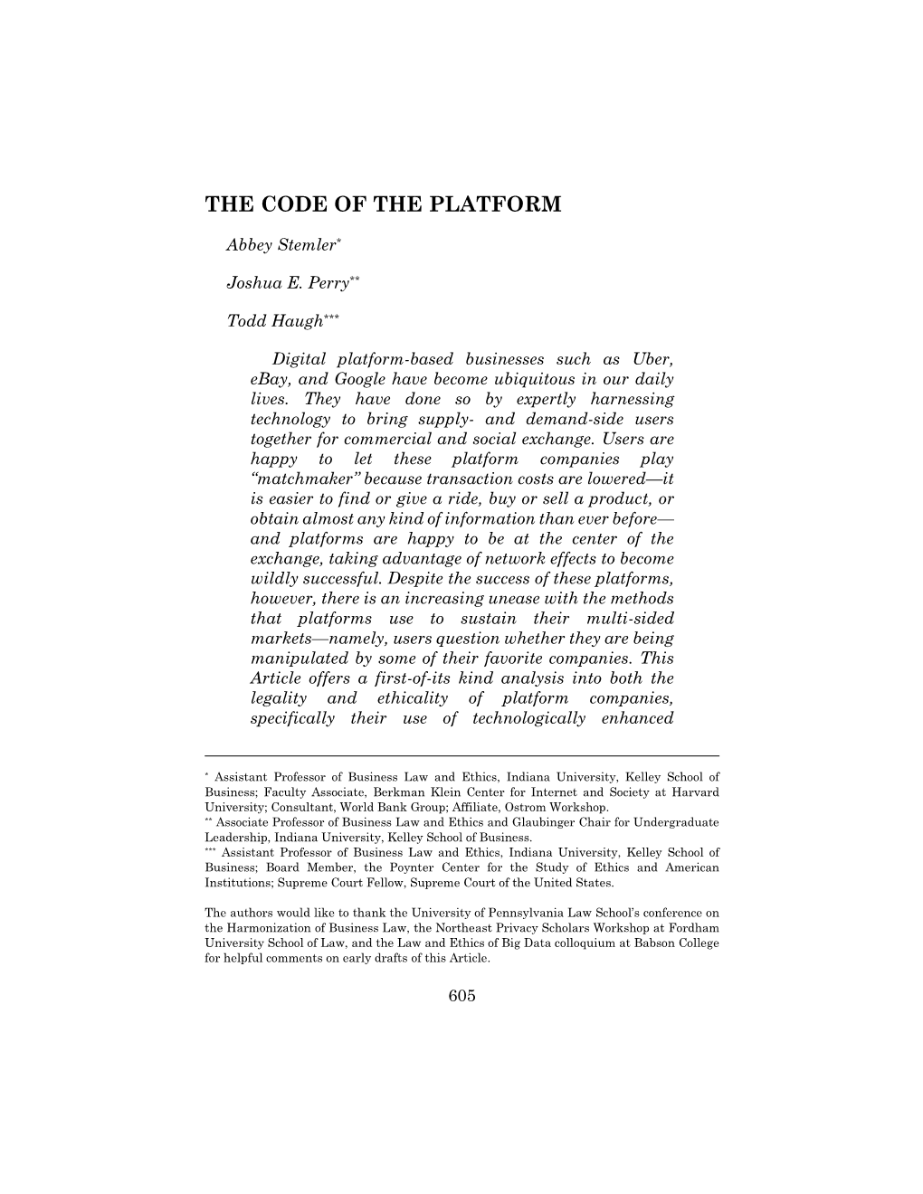 The Code of the Platform