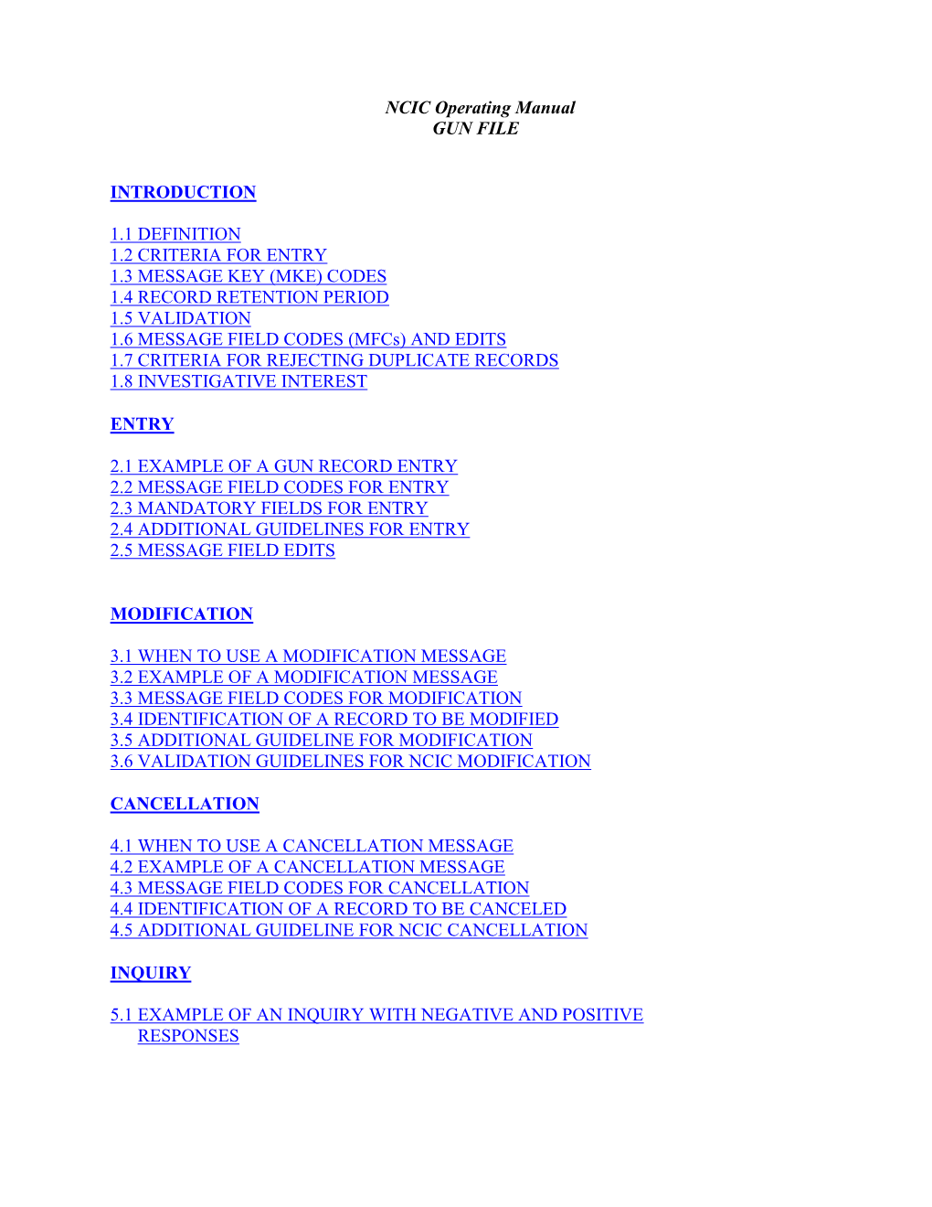 NCIC Operating Manual GUN FILE