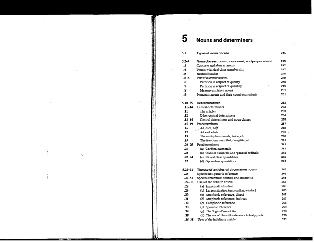 5 Nouns and Determiners