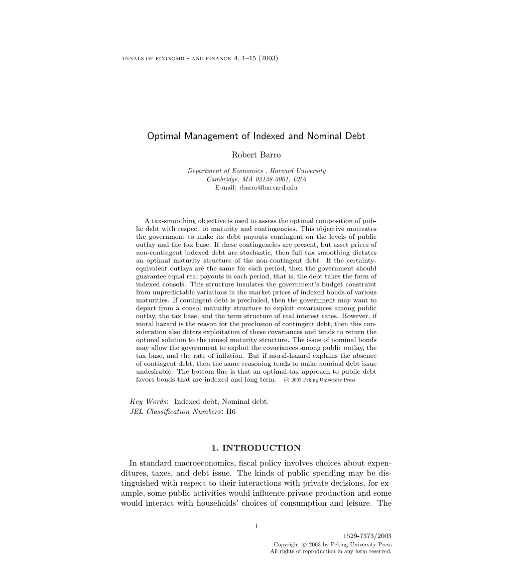 Optimal Management of Indexed and Nominal Debt