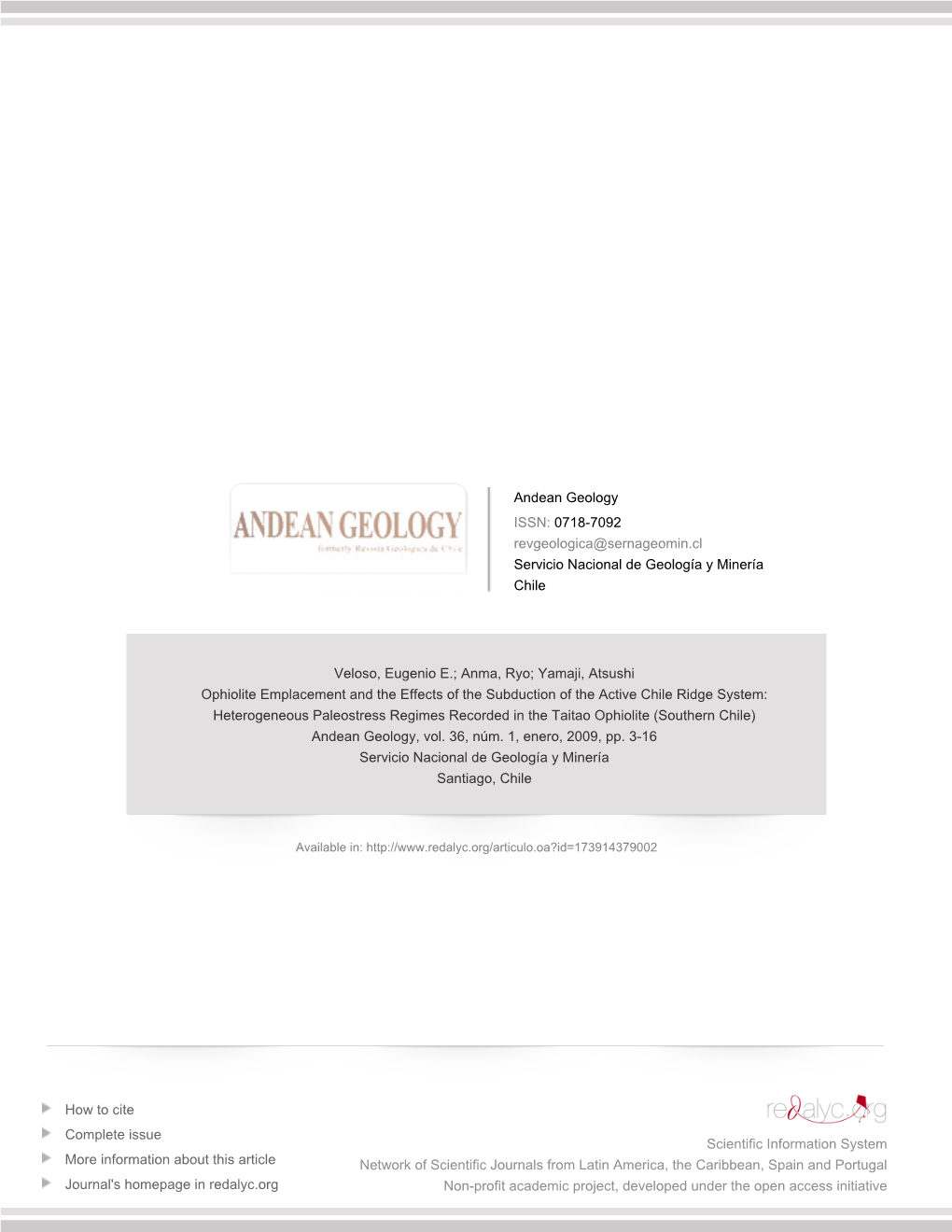 Redalyc.Ophiolite Emplacement and the Effects of the Subduction of The