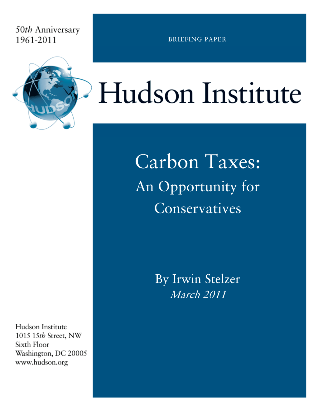 Carbon Taxes: an Opportunity for Conservatives