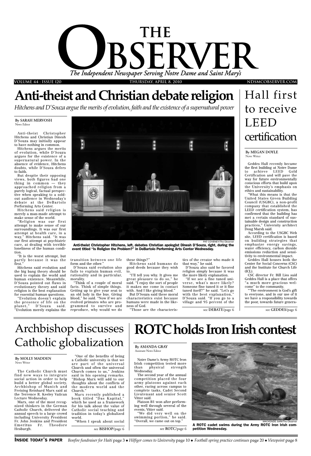 Anti-Theist and Christian Debate Religion Hall First ROTC Holds Iron