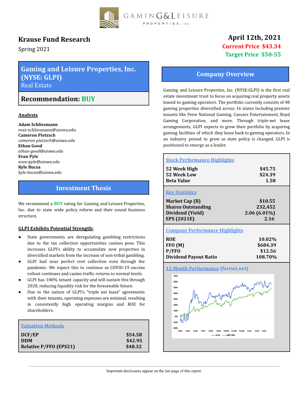 Gaming and Leisure Properties Inc