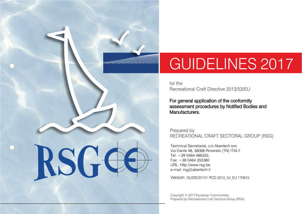 Recreational Craft Sectoral Group (RSG) Guidelines 2017 for The