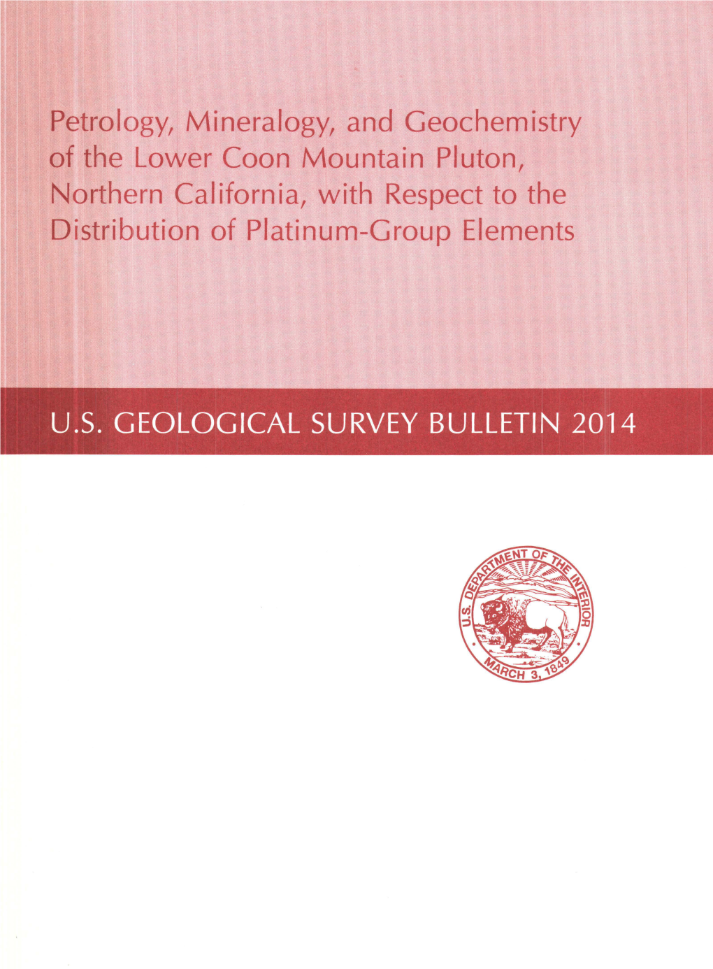 Petrology, Mineralogy, and Geochemistry Northern California