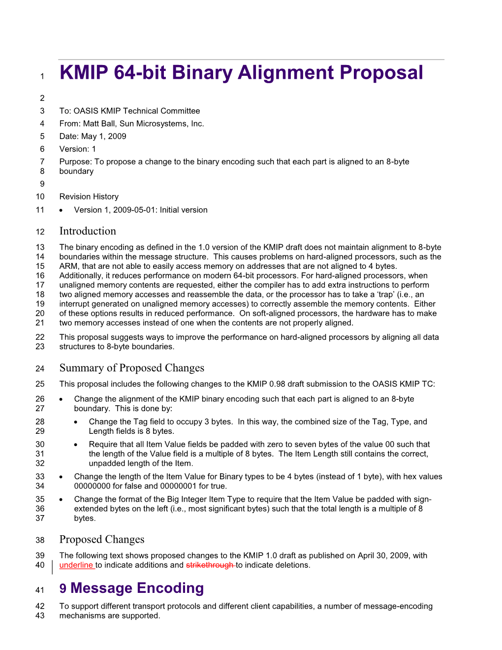 Sun 64-Bit Binary Alignment Proposal