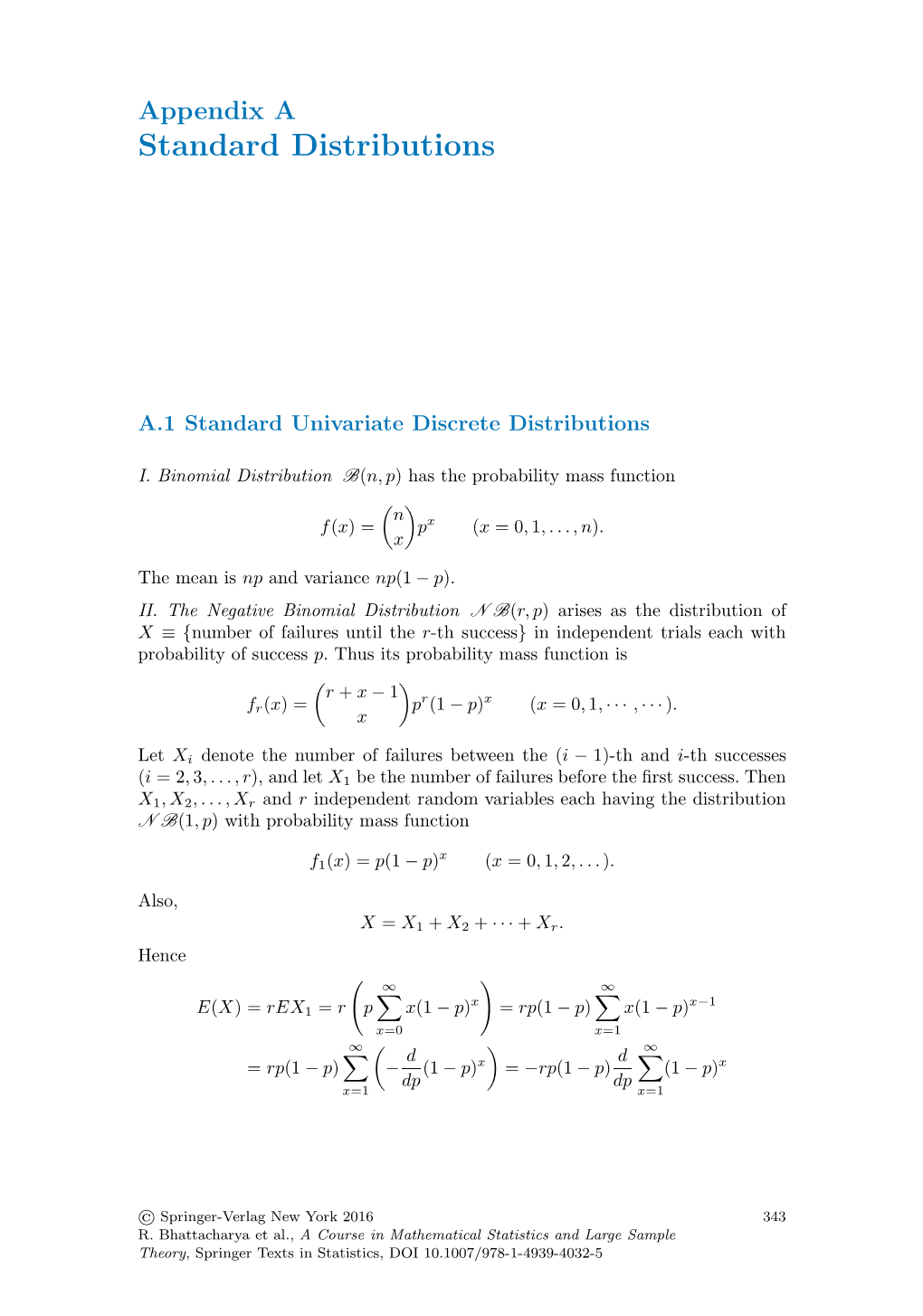 Standard Distributions