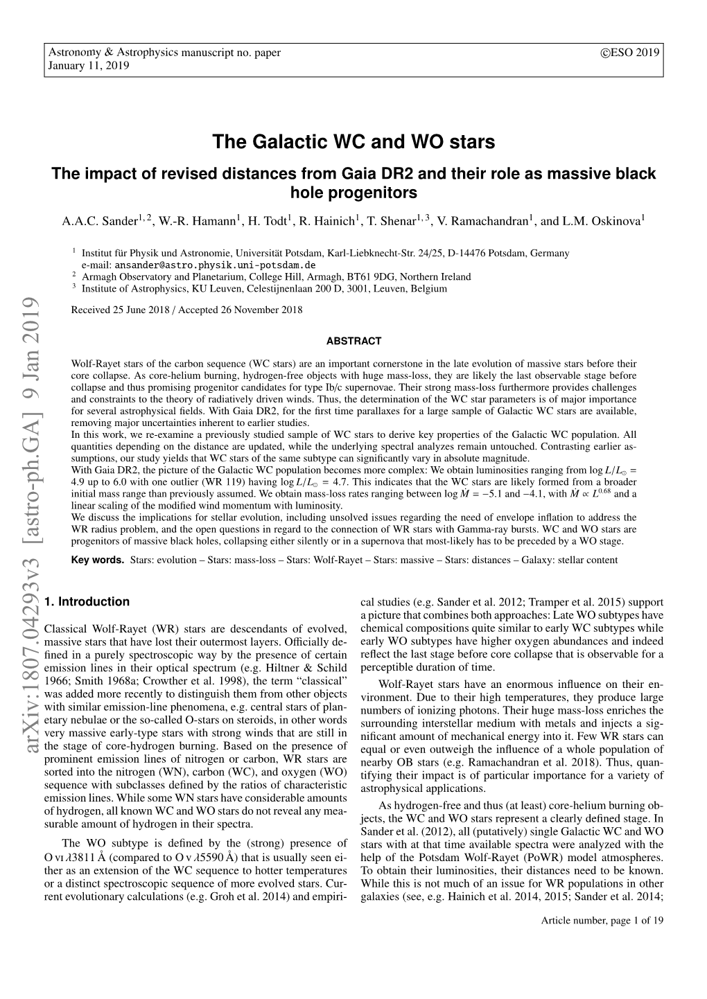 The Galactic WC and WO Stars the Impact of Revised Distances from Gaia DR2 and Their Role As Massive Black Hole Progenitors