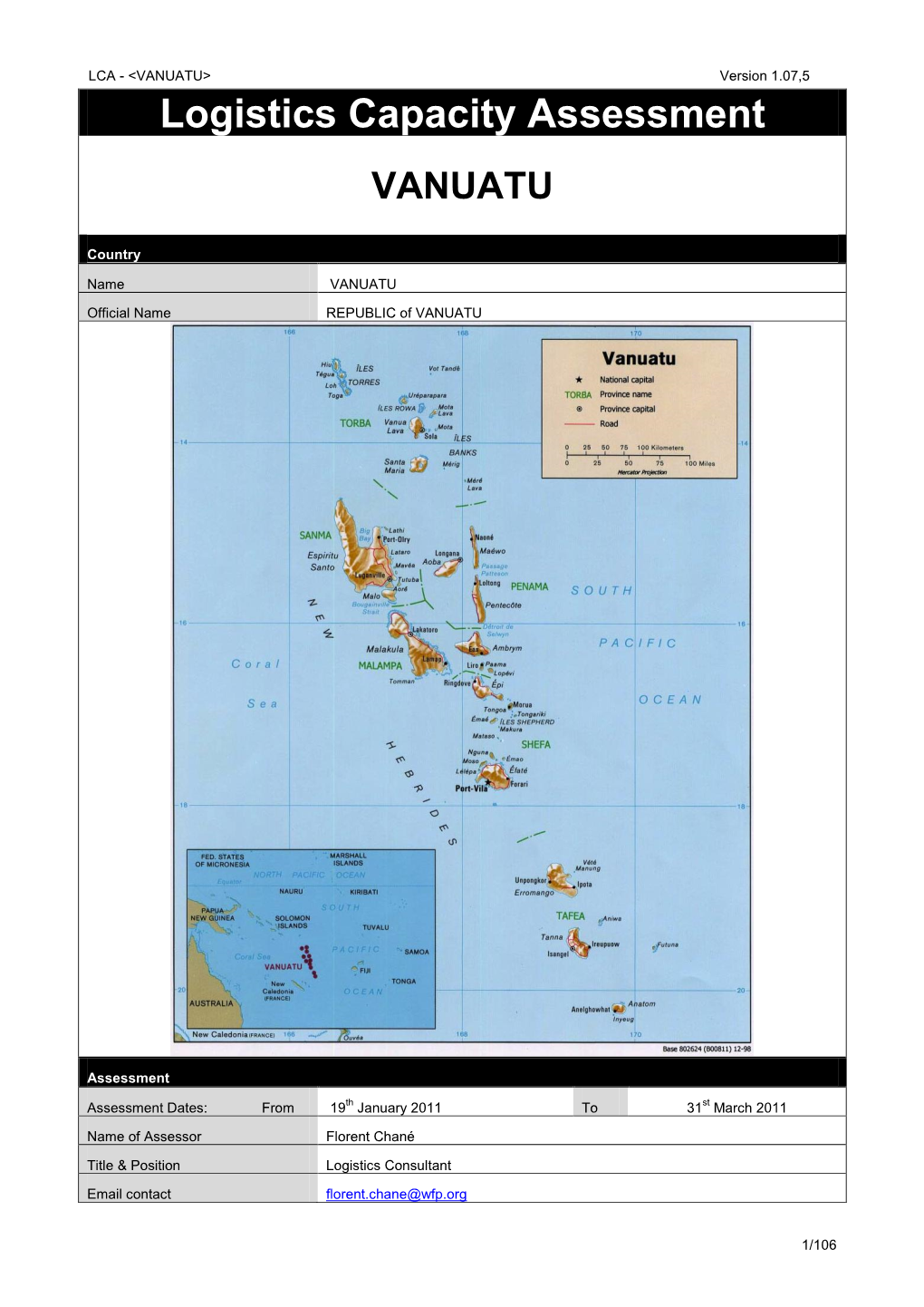 Logistics Capacity Assessment VANUATU