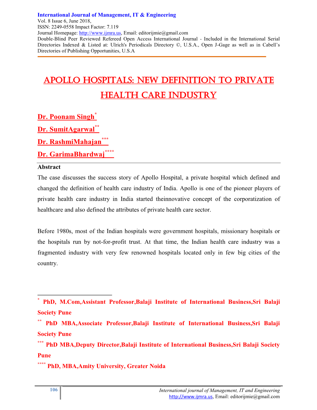 Apollo Hospitals: New Definition to Private Health Care Industry