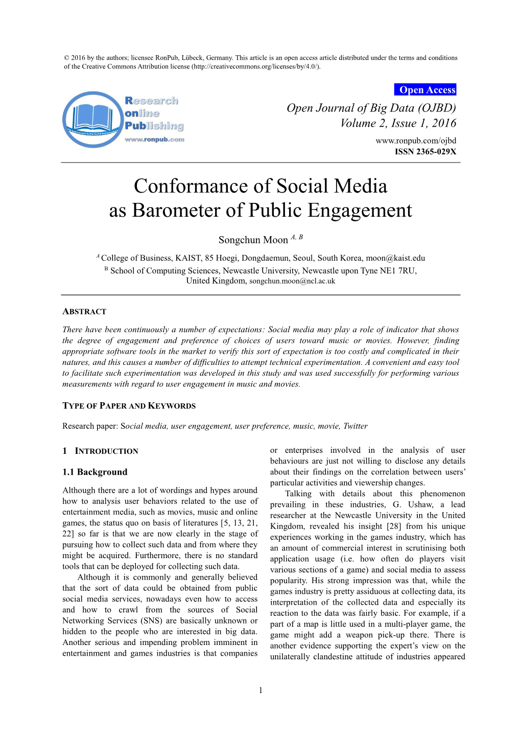 Conformance of Social Media As Barometer of Public Engagement