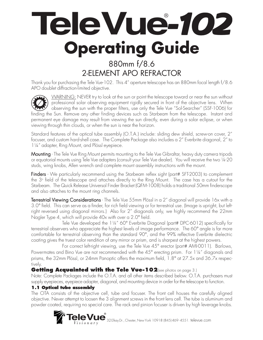 Tele Vue--102 Operating Guide.Pdf