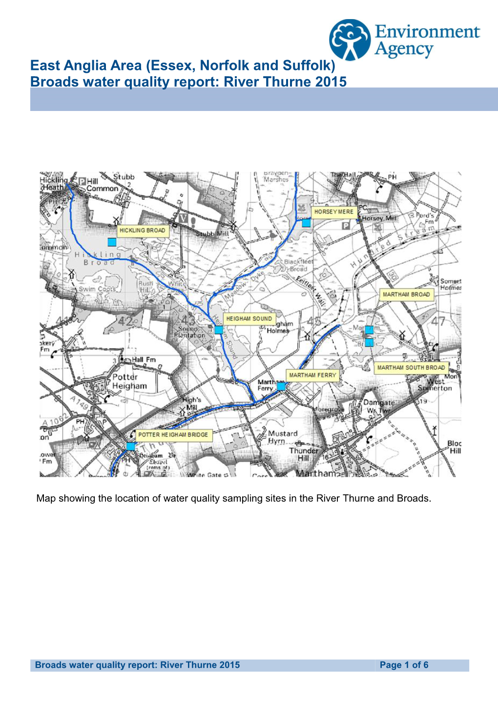 Broads Water Quality Report: River Thurne 2015