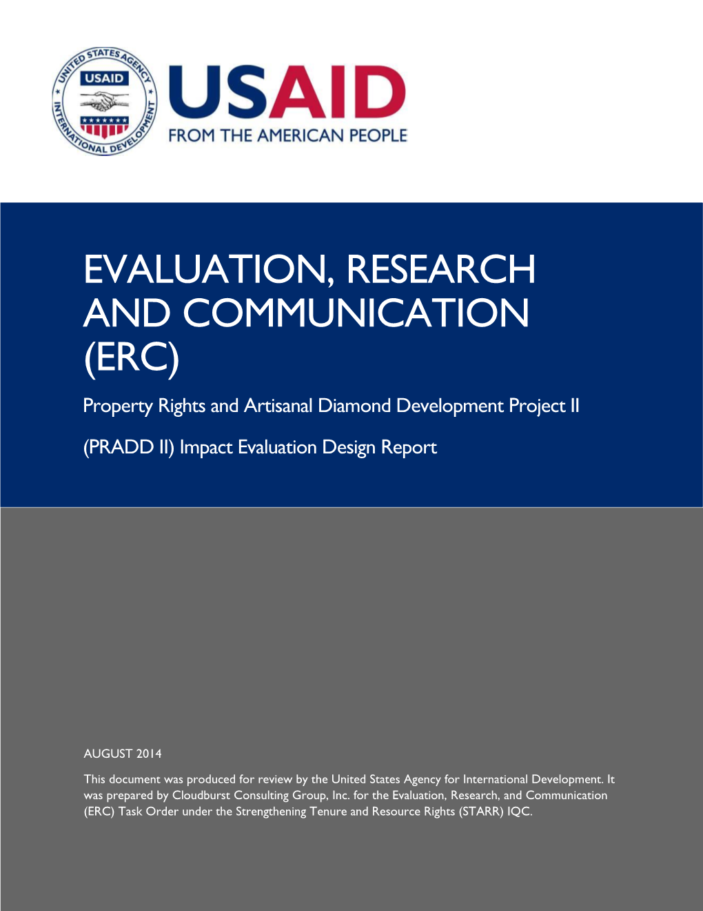 PRADD II Guinea Impact Evaluation Design Report