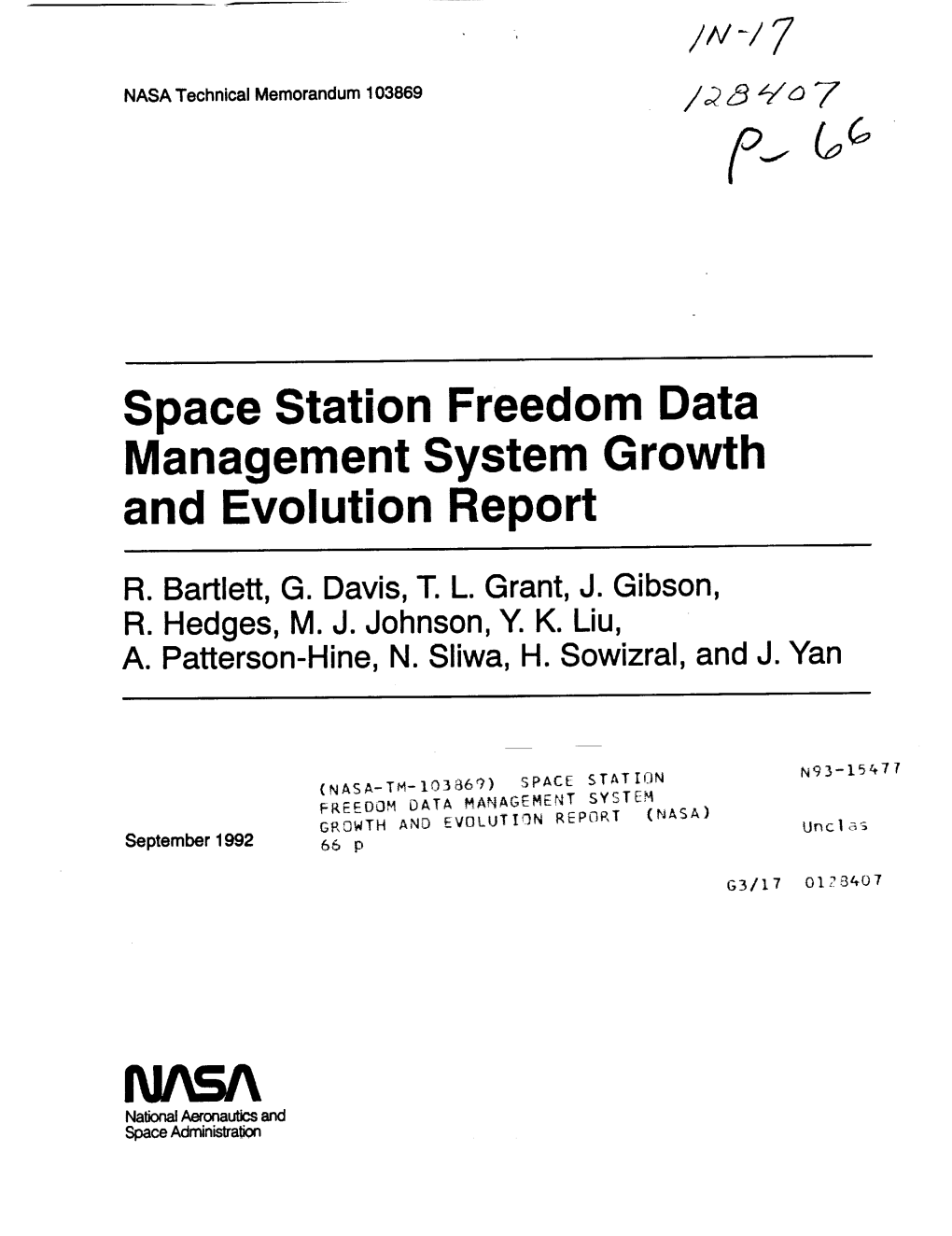 Space Station Freedom Data Management System Growth and Evolution Report