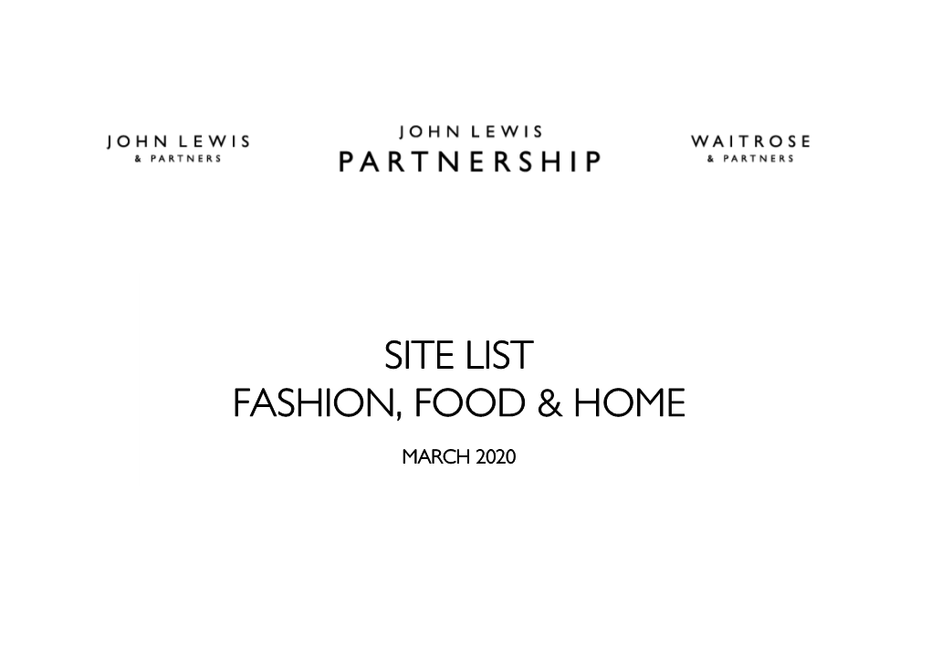 Site List Fashion, Food & Home